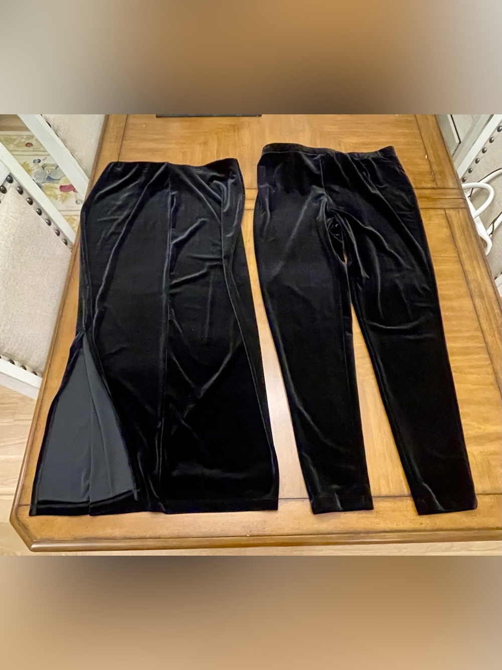 Peck & Peck Black Velvet Skirt and Pants Set